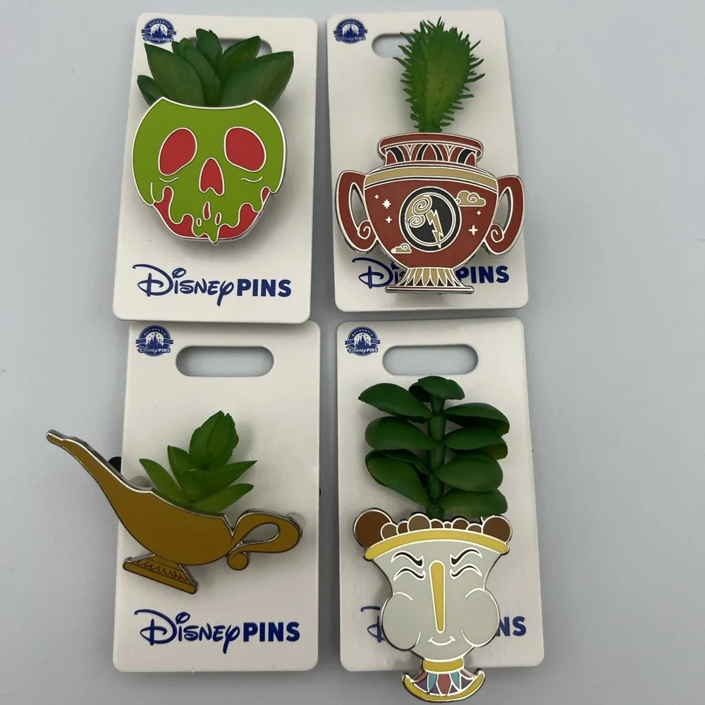 Disney Parks Full Set 4 Pins 3D Succulent Plant Pins 2024